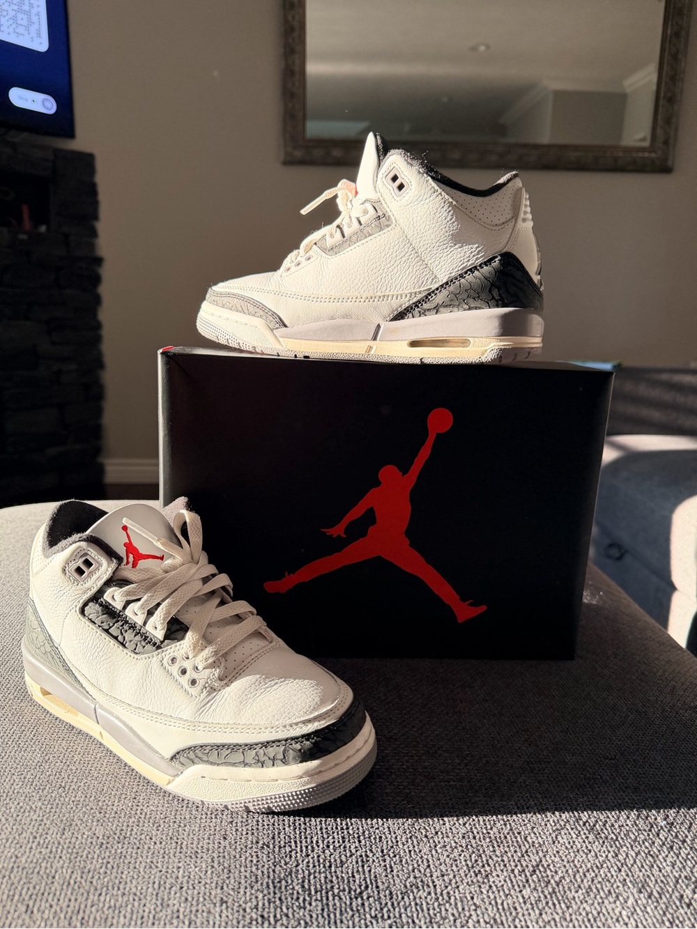 Jordan Kids White & Black Retro Basketball Sneakers